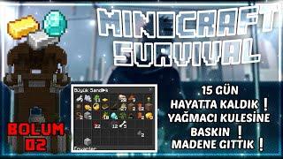 YAĞMACI KARAKOLU'NA BASKIN VE İLK ELMASLAR! | Minecraft Survival | Bölüm 2 w/@Rgeditz311