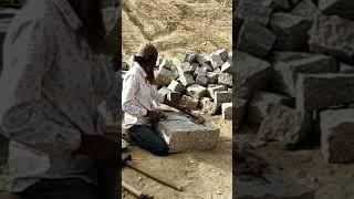 khande making process at mine area.#Khande#mine #Manually cutting #civilsitework Boundary wall