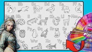 Coloring Animal Alphabet With Markers | Kids coloring and Art