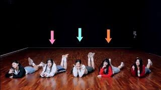 'Lucky Girl Syndrome' ILLIT Dance Practice mirrored 3 members version guide arrows Trio