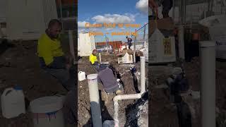 CONSTRUCTION— Sewer pipes in a plumbing job