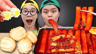 떡참 신메뉴 땡초마요 가래떡볶이 먹방 MUKBANG tteokbokki FRIED CHICKEN BBURINKLE 미니고구마 츄러스 EATING SOUND 티미TIMI