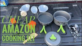 Cheap Amazon camping cooking set Unboxing and review #camping #campcooking