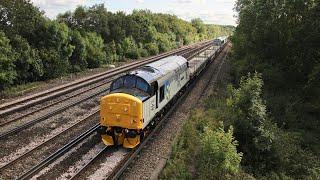 Europhoenix 37901 “Mirless Pioneer” drags Thameslink 700106 through Salfords - 16/9/24