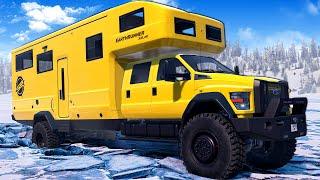 I Drove a MONSTER RV on a Dangerous Frozen Lake! - Snowrunner