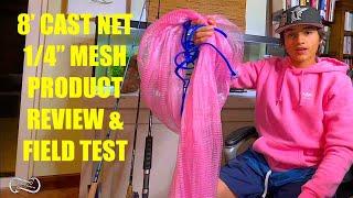 8 FOOT CAST NET BY OFF SHORE ANGLER 1:4" MESH   PRODUCT REVIEW AND FIELD TEST