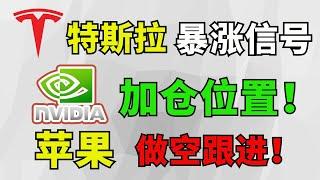 美股 英伟达股票加仓做多位置！特斯拉暴涨信号，再次做多！继续看空苹果，做空跟进！追涨沃尔玛，目标80不变！个股分析:NVDA TSLA AAPL PLTR TSM GOOG AMD INTC SMCI