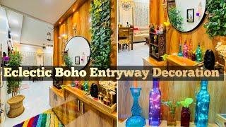 Eclectic Boho Entryway Makeover in budget | Small Entryway Decoration