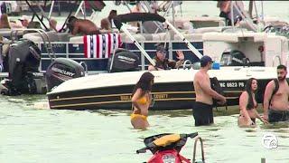 Oakland County Sheriff's deputies patrol Cass Lake as part of Operation Dry Water