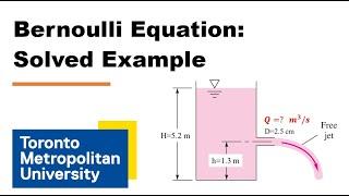 Solved Problem: Using Bernoulli's Equation to Calculate a Tank's Discharge Rate