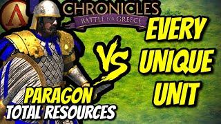 PARAGON (Spartans) vs EVERY UNIQUE UNIT (Total Resources) | AoE II: Definitive Edition