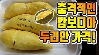 (ENG SUB) 캄보디아서 두리안 제철에 두리안 사먹기. 근데 껍데기 무게가 이렇게 많다고??  (feat. 두리안 까기 구경)