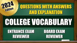 English Grammar Questions for Entrance Exam | Vocabulary for College and Senior High School in 2024