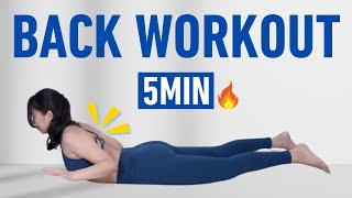 5Min. BACK BURN - Round back , flat back exercises, posterior pelvic tilt correction!