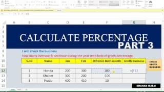 EXCEL SHEET BASIC # 7 CALCULATE PERCENTAGE