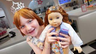 ADLEY and DOLL get TWiN MAKEOVER!!  Hair and Nail Salon for Dolls with a tea party lunch & shopping