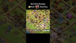Best Meta Strategy for Th15 Vs Th16 Max Base (Clash Of Clans) #shorts