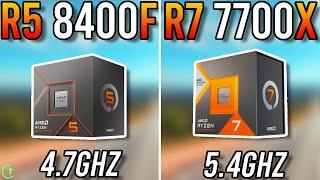 Ryzen 5 8400F vs Ryzen 7 7700X - 1080p/1440p/4K