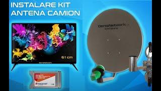 Montaj Kit TV camion - Televizor + CARD Focus Sat + Antena 45cm www.denisnetwork.com