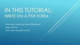 How to Write on PDF Forms