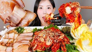 수육..김치..굴의 계절️️ 껍항정 흑돼지 수육과 셰프애찬 굴겉절이 먹방 Seasoned oysters [eating show] mukbang korean food