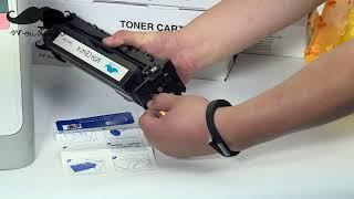 How to install Moustaches compatible toner cartridge for HP Color Laserjet CP1215