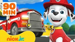 PAW Patrol Marshall's BEST Fire Truck Rescues! w/ Rubble & Chase  90 Minutes | Nick Jr.