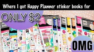 OMG  $2 Happy Planner Sticker Book Haul! I'll tell you where to get them!