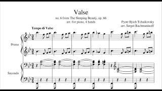 The Sleeping Beauty Waltz (Tchaikovsky) - Piano 4 Hands, Arr. Rachmaninoff