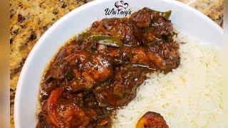 Jamaican Style Brown Stew Chicken Recipe made EASY || Whitney's Kitchen Jamaica