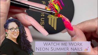 Watch me work Neon summer nails 