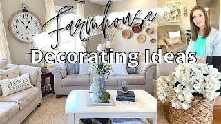 COZY NEUTRAL FARMHOUSE DECORATING IDEAS | FAMILY ROOM REFRESH | DECORATE WITH ME