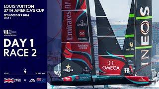 Louis Vuitton 37th America's Cup Race 2 | INEOS Britannia vs Emirates Team New Zealand | Full Replay