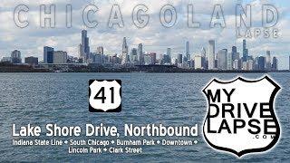 Lakeshore Drive Northbound: from Indiana to Chicago, Lincoln Park