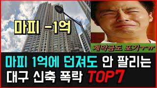 마피 1억까지 내려간 대구 신축아파트 TOP7 "계약금 포기에 마피 1억에도 안팔려서 속타는 집주인" [대구부동산 분양권 급매 수성구 달서구 동대구 하락 폭락 투자 전망]