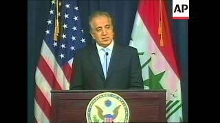 US ambassador Zalmay Khalilzad gives final presser in Iraq