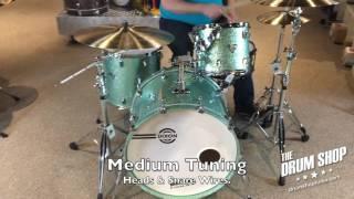 Dixon Artisan Gregg Bissonette 3pc Shell Pack in Sea Foam Green Sparkle - Gear Demo - The Drum Shop