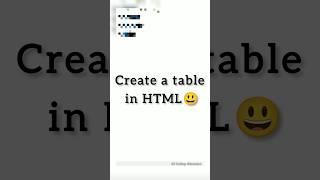 How do you create a TABLE in html  in 30 sec #shorts #coding #html #education #programming