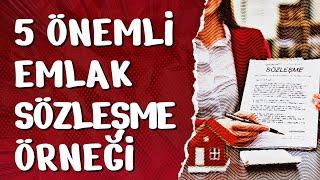 5 ÖNEMLİ EMLAK SÖZLEŞMESİ, BİLMEDEN ALIP SATMAYIN! 20/08/2024