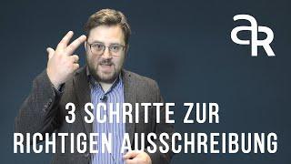 3 Schritte zur richtigen Ausschreibung - abante Rechtsanwälte