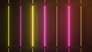 Neon Disco Colors Pink and Yellow Lights Lamps Screen TV