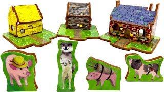 CUENTOS INFANTILES LOS TRES CERDITOS Y EL LOBO FEROZ  JUEGO PARA CONSTRUIR - THREE LITTLE PIGS STORY