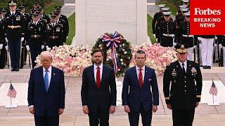 JUST IN: Trump, JD Vance, Hegseth Visit Tomb Of The Unknown Soldier In Arlington National Cemetery