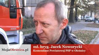 8.11.2011 Pożar kamienicy przy ul. Krzywoustego w Oleśnicy