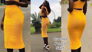 Crochet Midi Pencil Skirt