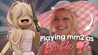 PLAYING MM2 AS BARBIE.. (Murder Mystery 2)