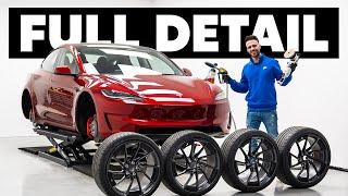 Dirty Tesla Model 3 Full Detail + Wheels Off