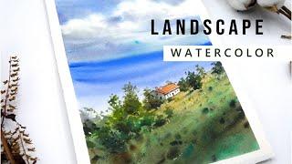 Watercolor Painting Process Landscape 水彩風景畫