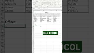 NEW Excel function! TOCOL #shorts