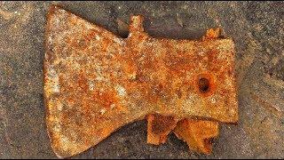 Restoration the old ax | Antique construction tools | Restore metal ax